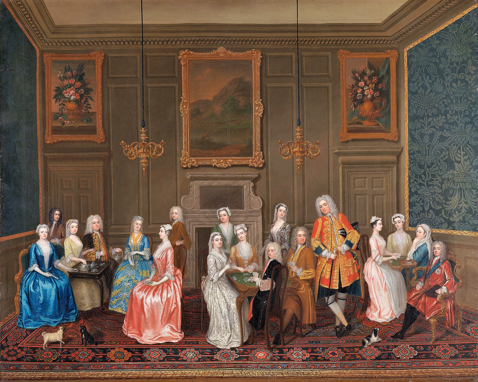 Tea Party at Lord Harrington's House, St. James's, Charles Philips (1730) 