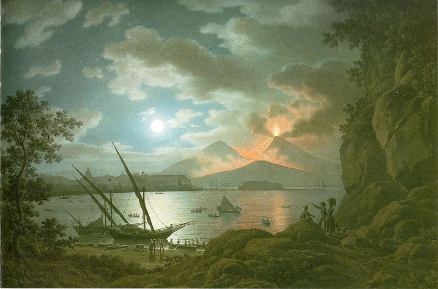 Eruption of Vesuvius, View from Naples (1792), Giovanni Battista Lusieri (c. 1755-1821)