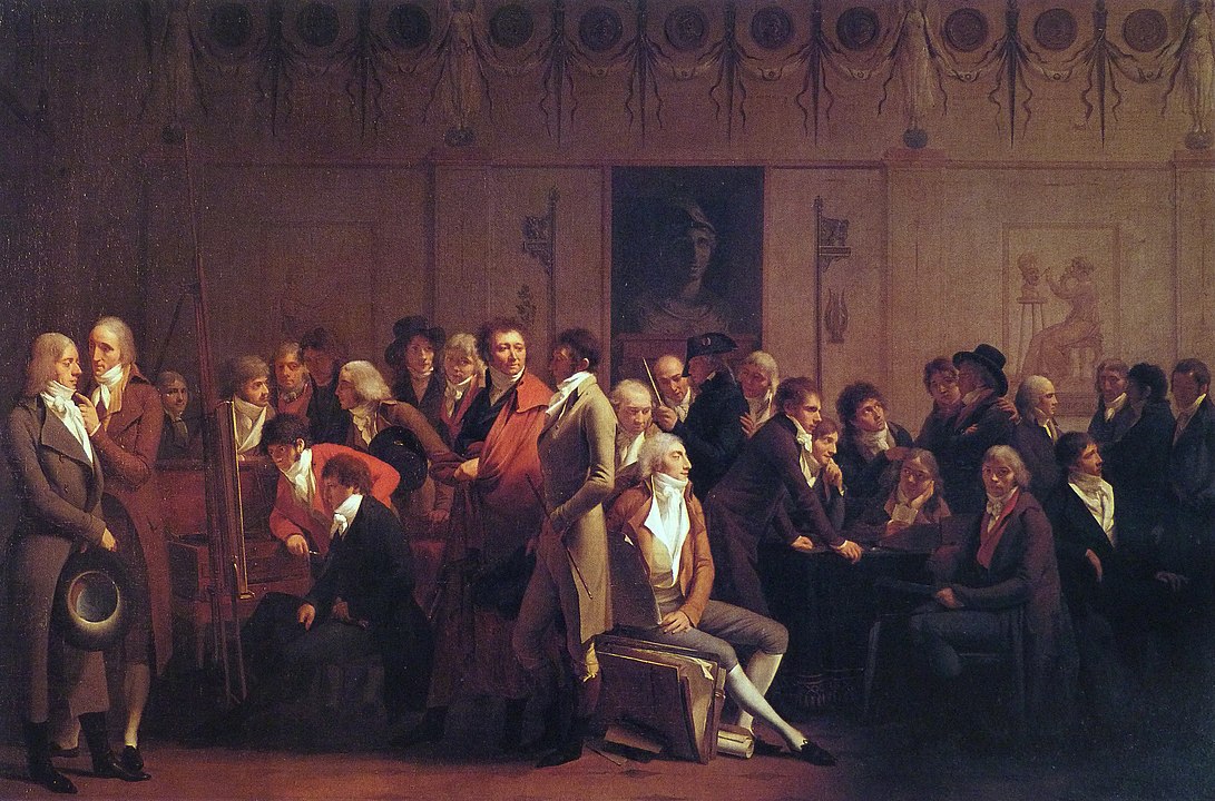 Réunion d'artistes dans l'atelier d'Isabey : salón de 1798   