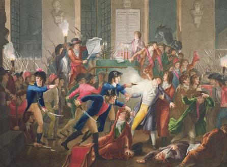 Jean-Joseph-François Tassaert (1765 - ca.1835) D’après Fulchran-Jean Harriet (–1805), La Nuit du 9 au 10 thermidor an II (27 juillet 1794), Arrestation de Robespierre. vers 1796, Musée Carnavalet