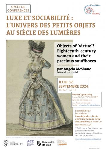 Poster Objects of virtue Affiche conférence 26.09.24